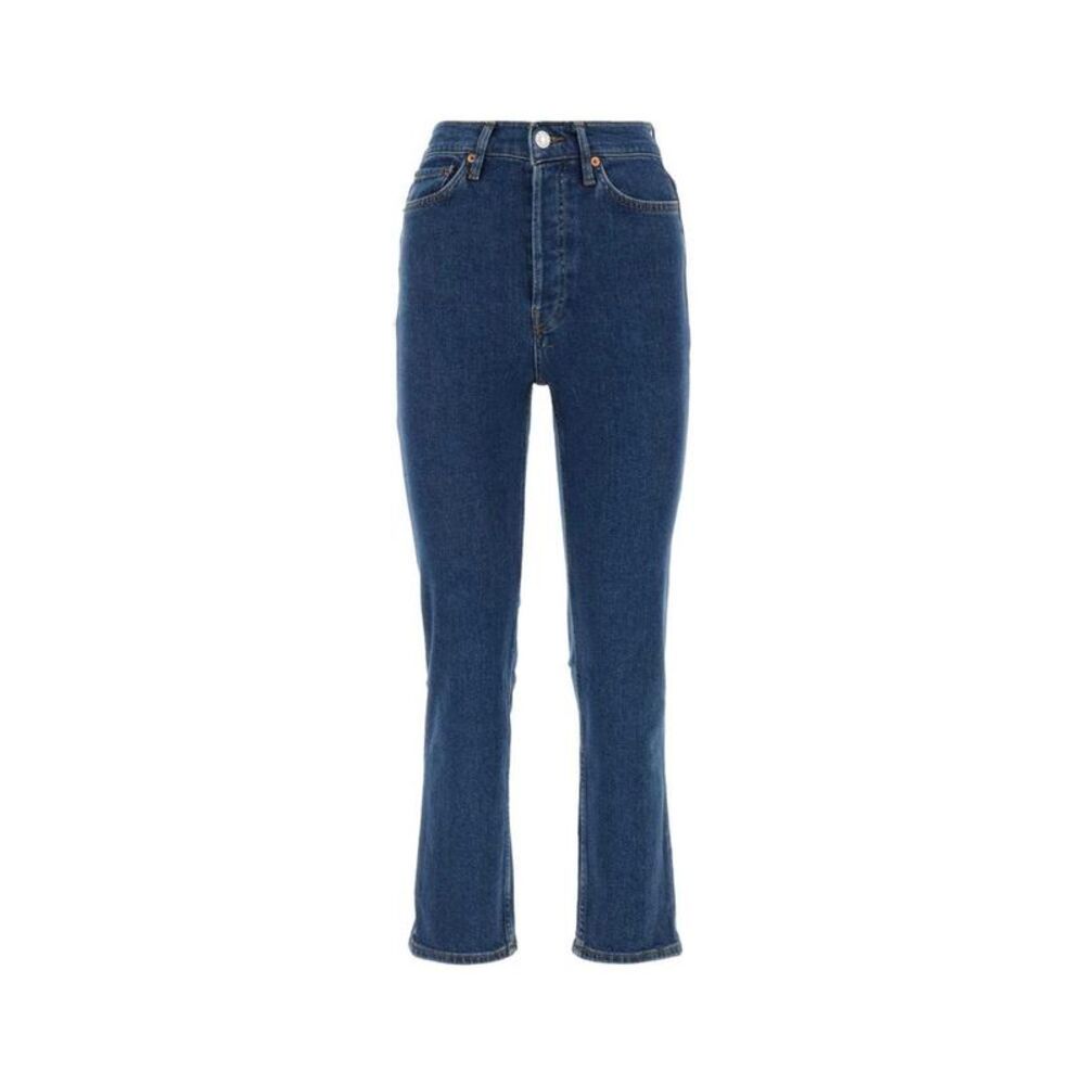 RE DONE Women's High Waisted Slim Straight Leg Jeans Women LIGHT BLUE Pants
